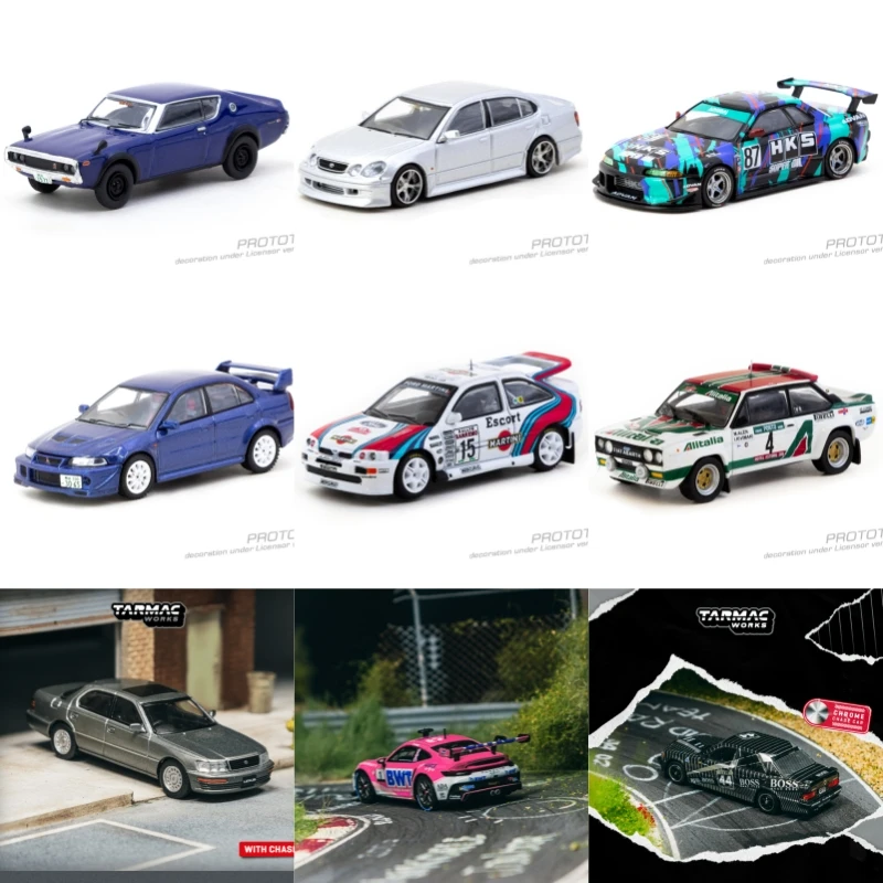 Tarmac Works 1:64 Lancer EVO 190E Aristo JZS161 GT3 Cup R32 HKS ABARTH Rally Escort RS LS400 2000GT Druckguss-Modellauto Image