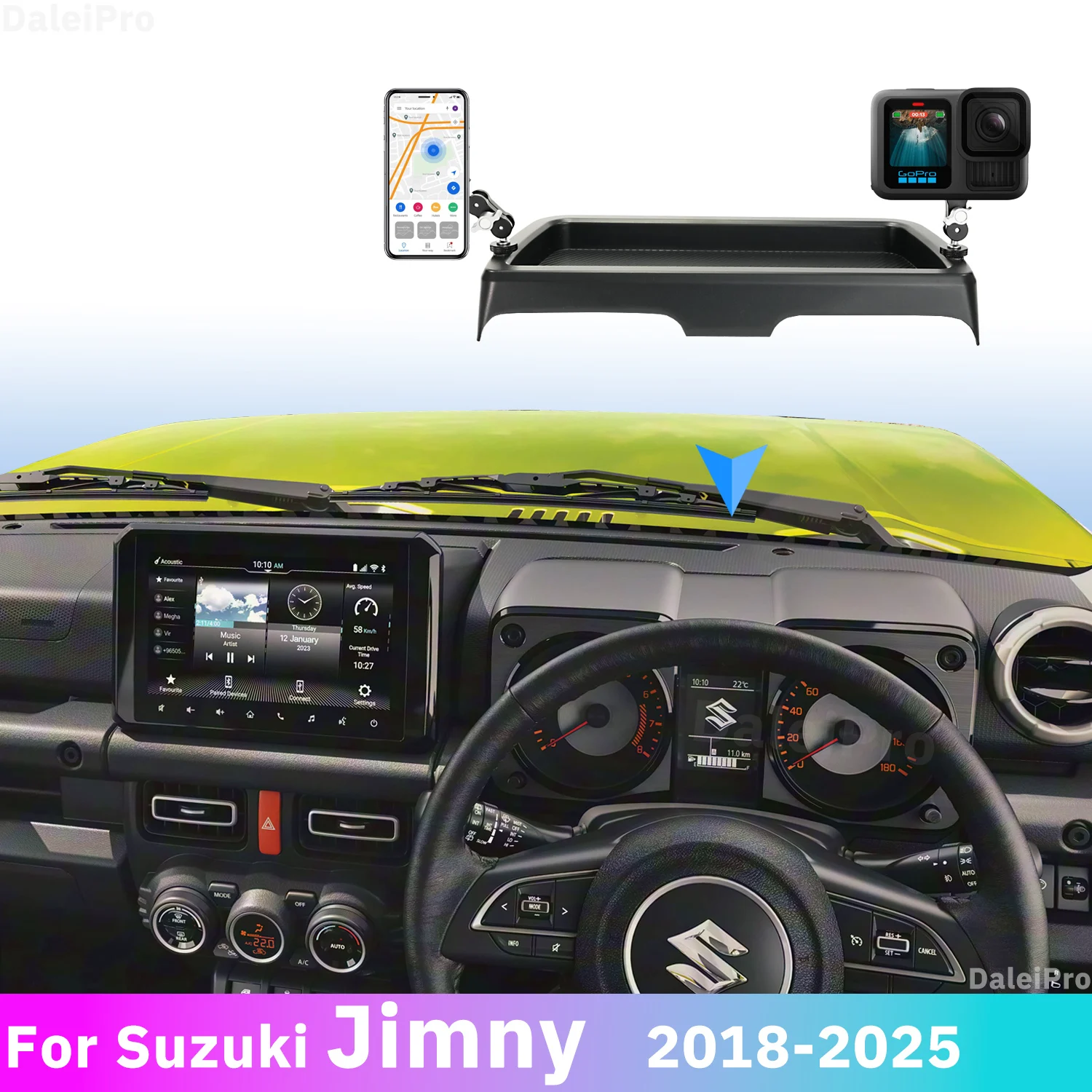 Doppelter Autotelefonhalter mit Aufbewahrungsbox-Basis, Magsafe kabelloses Ladegerät, Telefonhalterung für Suzuki Jimny 2018–2024, 2025, JB64, JB74 Image