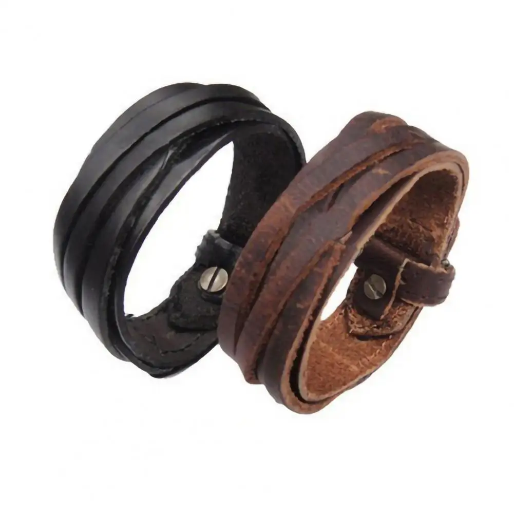 Männer Frauen Armband Mehrschichtige Persönlichkeit Kunstleder Punk Geflochtenes Armband für Den Alltag Armbänder Herrengeschenke für Frauen Image