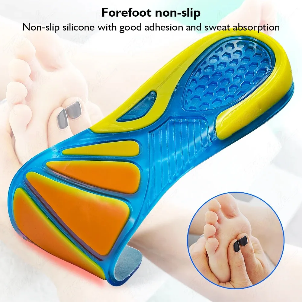 Silikon Rutschfeste Gel Weiche Sport Schuh Einlegesohle Massieren Orthopädische Einlegesohlen Fußpflege Für Füße Schuhe Sohle Stoßdämpfung Pad Neue Image