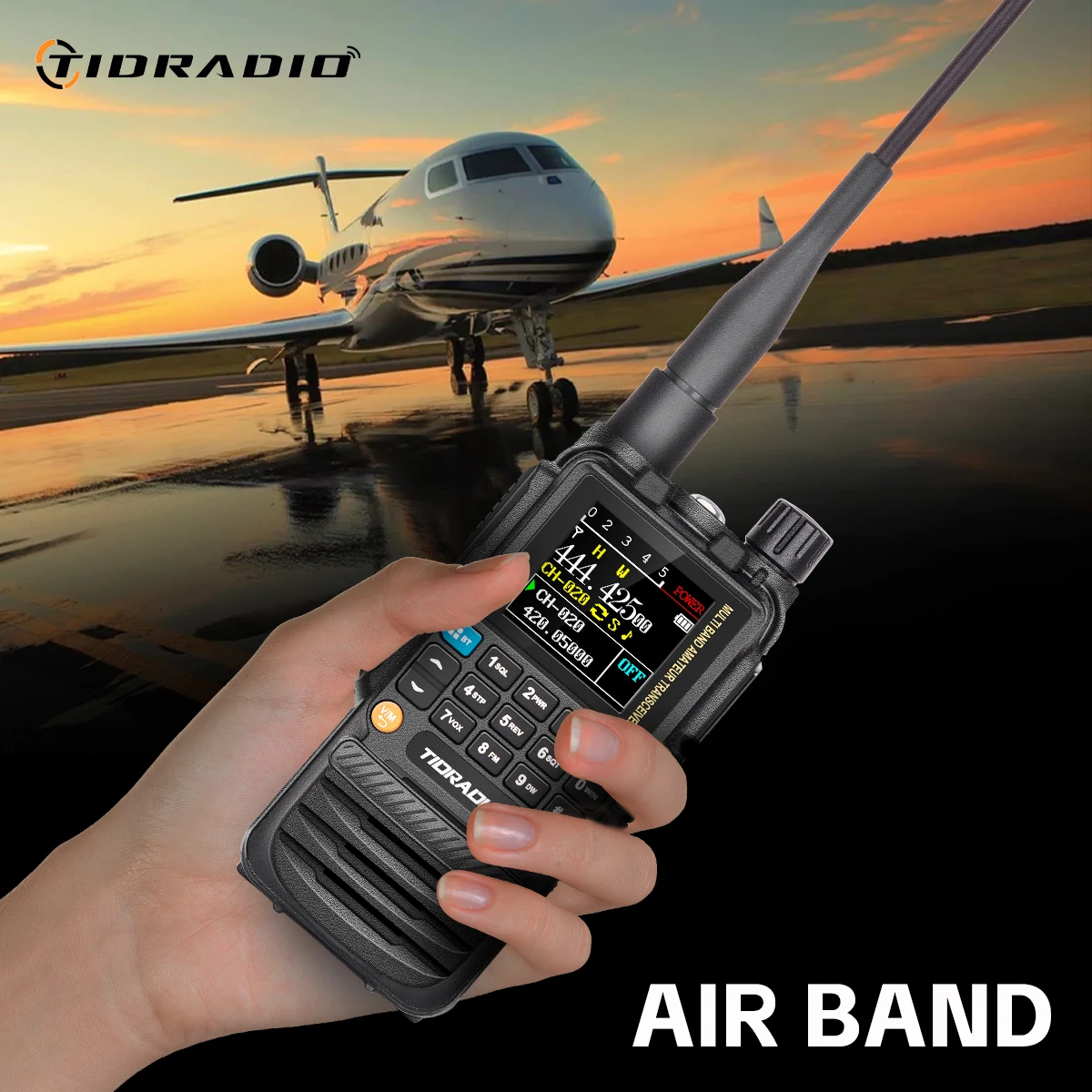 TIDRADIO H3 Walkie-Talkies mit großer Reichweite, kabellose Programmierung, Airband, Handheld-Schleppweg, Radiofrequenzkopie, kabelloses Set Typ C Image