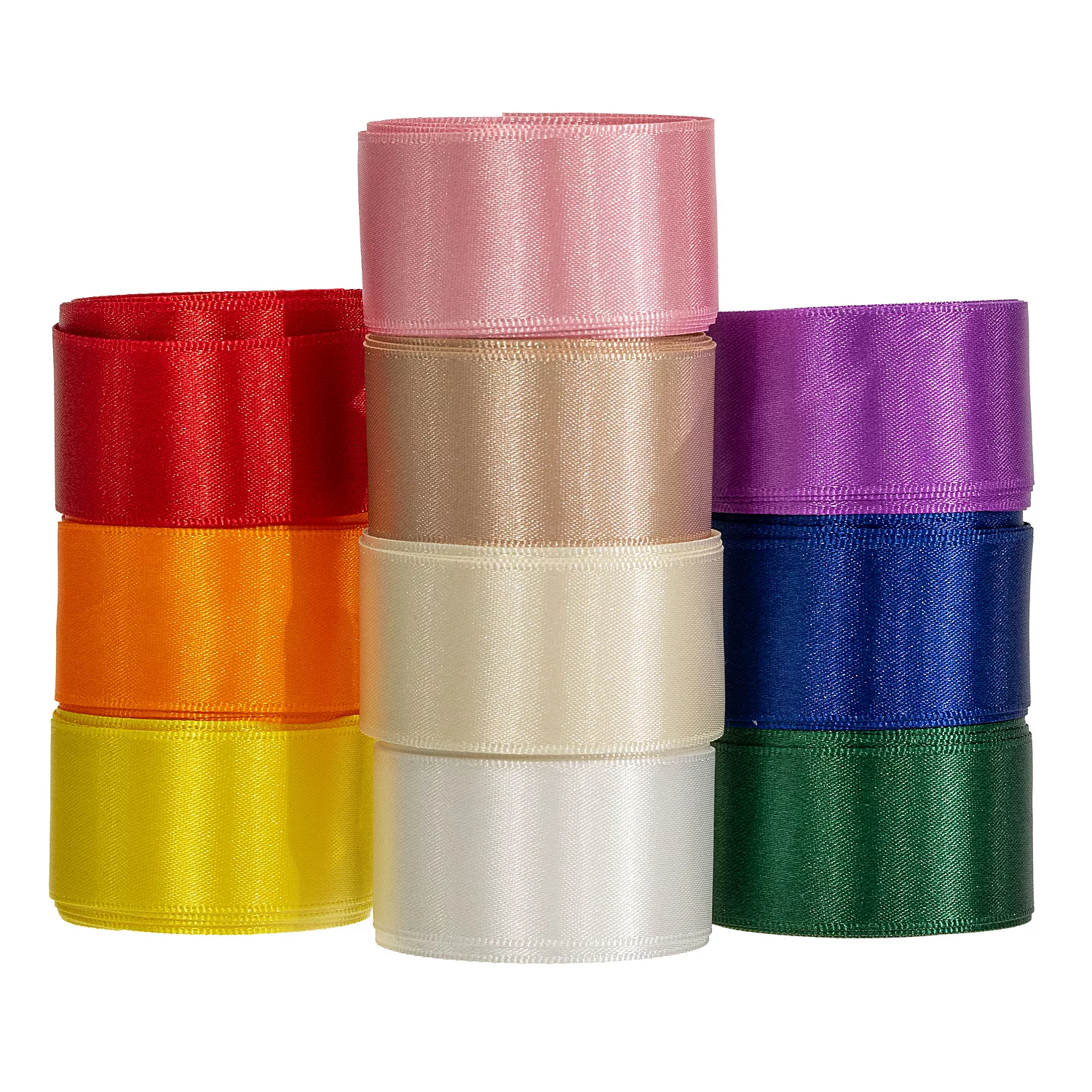 Satinbänderpaket, bunt, 25 mm, 10x 2 m