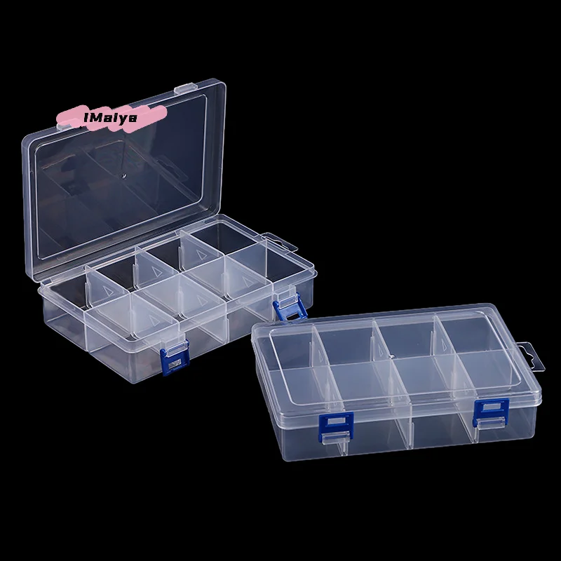 M-Multifunktionale Aufbewahrungsbox 20*13,5*4,5cm Große 8-Fächer Plastik-Aufbewahrungsbox Transparente Organizer-Box für Schrauben und Elektronikkomponenten