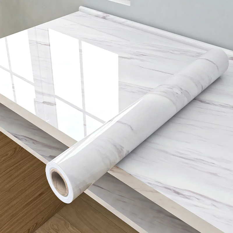 Küche Vinyl Marmor selbstklebende Tapete DIY hitzebeständig wasserdicht Kontakt kontinuierliche Wandverkleidung Wandaufkleber Wanddekoration Image