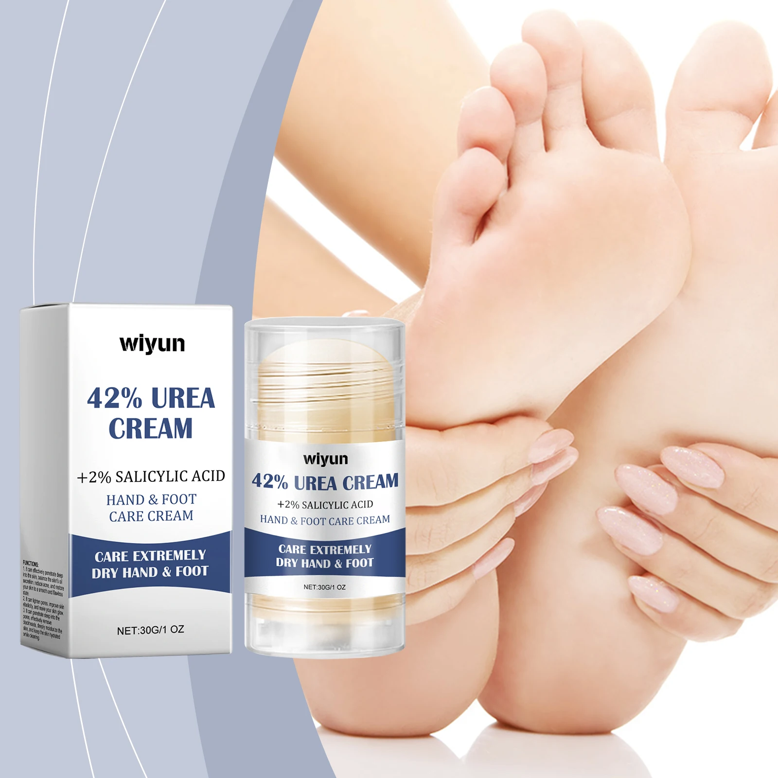 42% Urea Hand- und Fußcreme-Stick Feuchtigkeitsspendend Exfolierend Weichmachend Lindert Trockene Rissige Fersen Tiefenwirksame Hydratation Fußpflege Image
