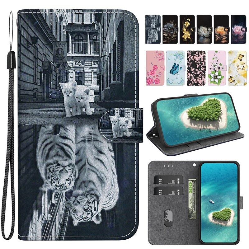 Stand Flip Brieftasche Fall für Samsung Galaxy S24 Ultra S23 S24 Fe S22 S21 20 plus Fe S20 Lite S20 Ultra Cartoon Magnet Buch umschlag Image