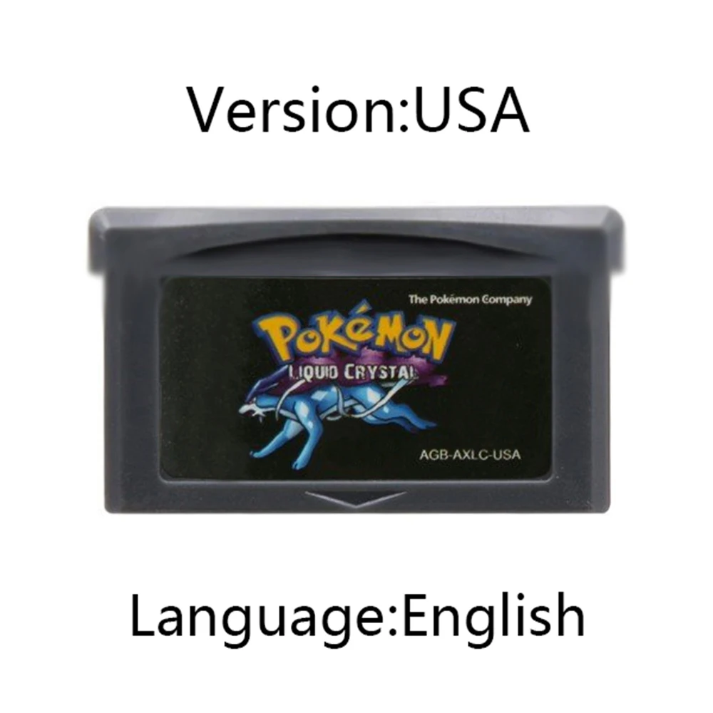 GBA Game Cartridge 32-Bit-Videospielkonsolenkarte AshGray Liquid Crystal Light Platinum Moemon Emerald Englische Sprache Image
