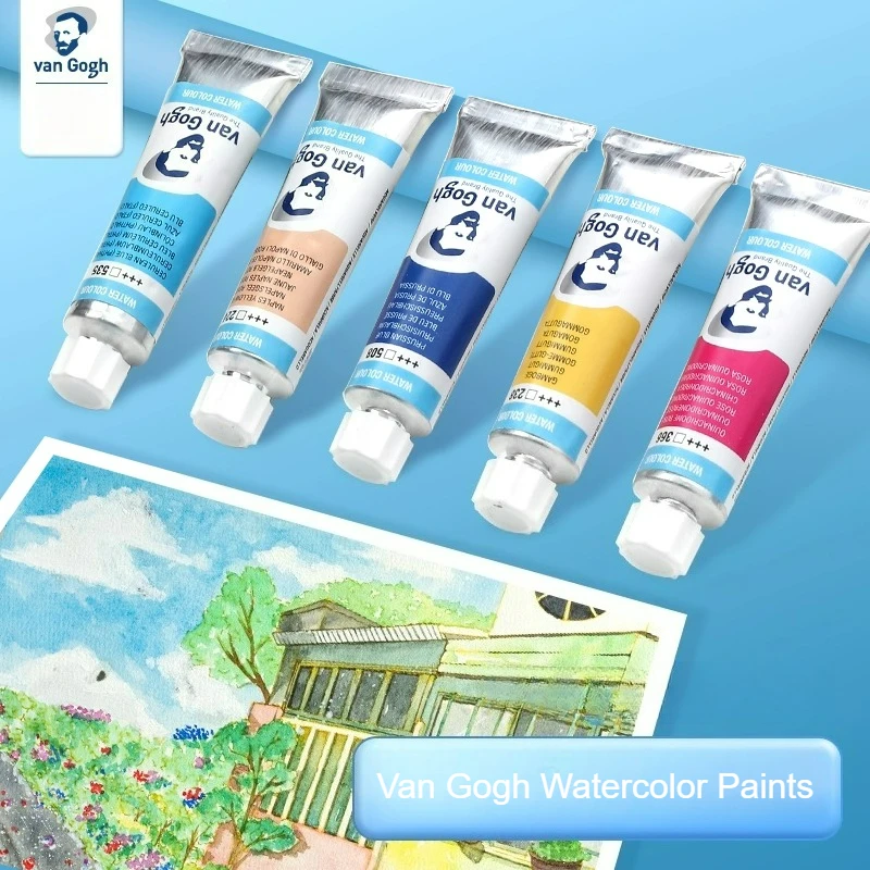 TALENS VAN GOGH Aquarellfarben, röhrenförmig, 10 ml, Aluminiumrohrfarben, Aquarell-Set, glatte Paste, lebendige Farben zum Malen Image