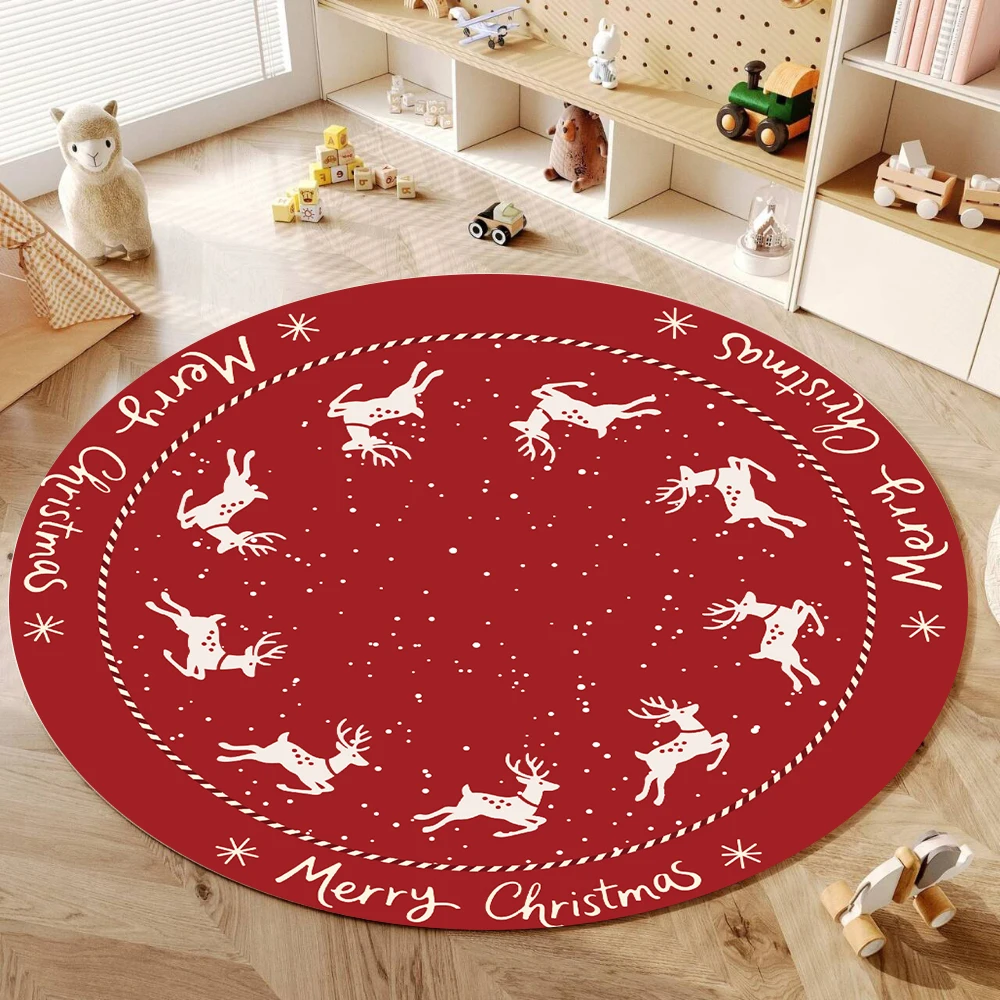 Festlicher Teppich mit Schneeflocken-Rentier, Weihnachtsblumenmuster, weiche Bodenmatte für Wohnzimmer, Schlafzimmer, Winter, Urlaub, Dekor Image