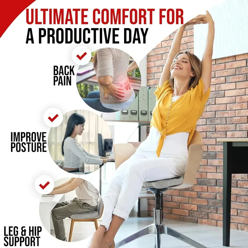 Ergonomisches Memory-Schaum Büro-Sitzkissen, Hämorrhoiden-Kissen, Stuhlkissen, Sitzkomfort für Langzeit-Sitzende, Studenten-Sitzkissen