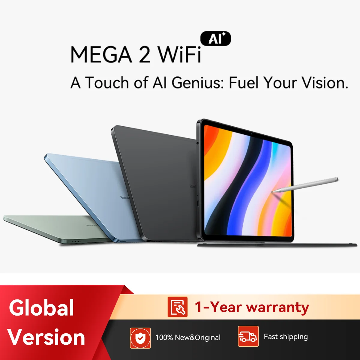 Blackview MEGA 2 WLAN-Tablet-PC 12'' 2K FHD+ Display Unisoc T615 12 GB RAM 256 GB ROM 9000 mAh Akku 16 MP Android 15 Tablets Image