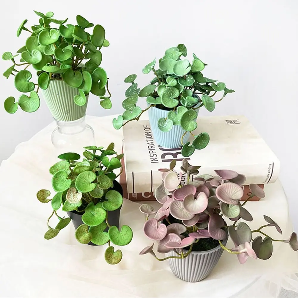 Künstliche Pflanze Mini Bouquet Kupfermünze Gras Weich kleber gefälschte grüne Pflanzen Wandbehang simulierte Pflanzen für Hausgarten Dekor Image