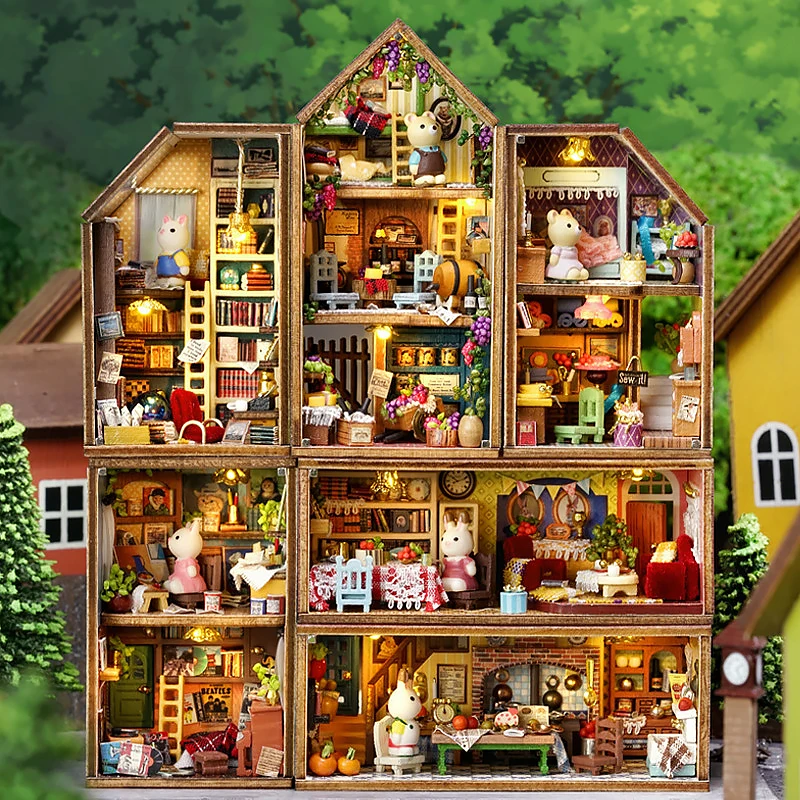 Puppenhaus Miniatur 3D-Puzzle-Spielzeug Holzpuppenhaus Handgefertigte Montagemodelle für Teenager Geburtstagsgeschenke Heimdekoration Image