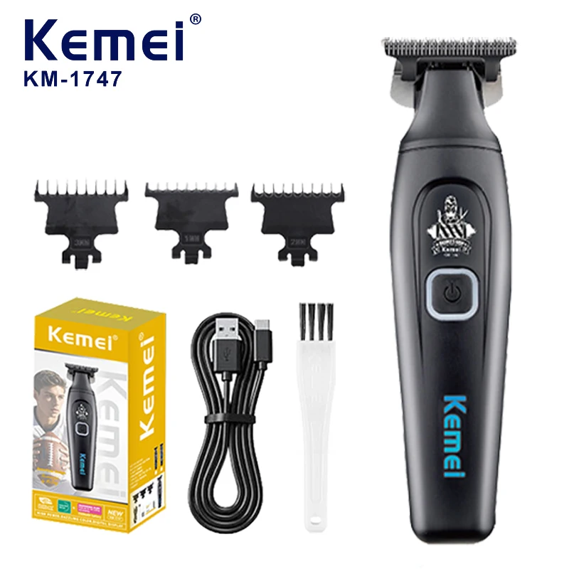 Kemei1747 Elektrische Haarschneidemaschine Akku-Haarschneidemaschine Professioneller wiederaufladbarer Bartschneider Mann Carving Clipper Barber Image
