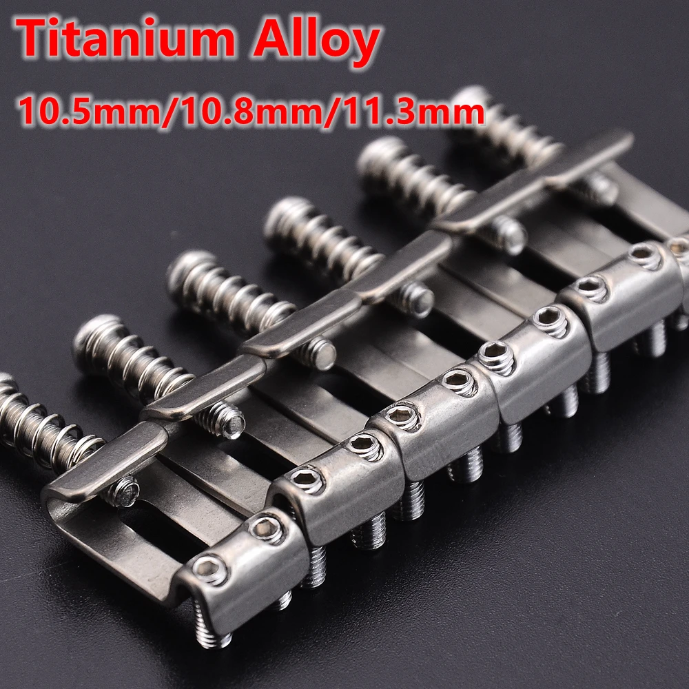 1 Satz 10,5 mm/10,8 mm/11,3 mm E-Gitarrenbrücke aus Titanlegierung (TC4) für ST Image