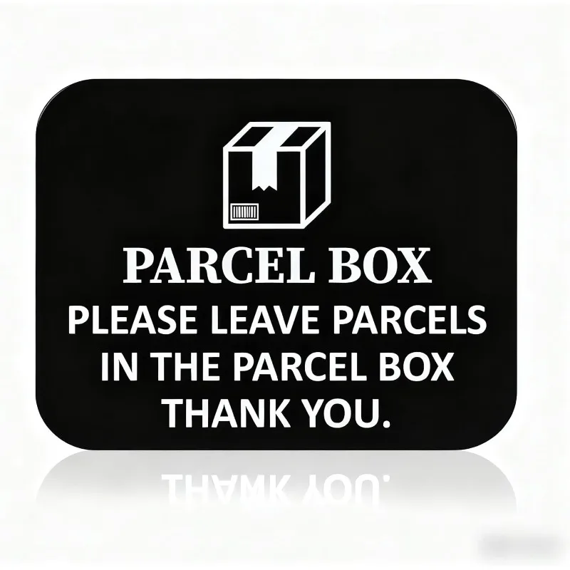 Postabhol-Erinnerungsschild aus Aluminium, Paketbox-Schild, Lieferhinweis-Etikett, Aluminium-Metallschild, Dekorationen, 10x10CM Größe Image