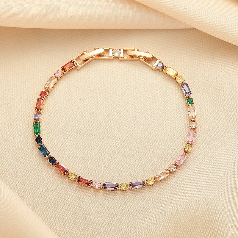 925 Sterling Silber Armband 18K Vera Elegantes Tennis-Zirkon-Kristall-Armband für Damen, modisch, schlicht, Verlobung, Hochzeit, Glamour Image