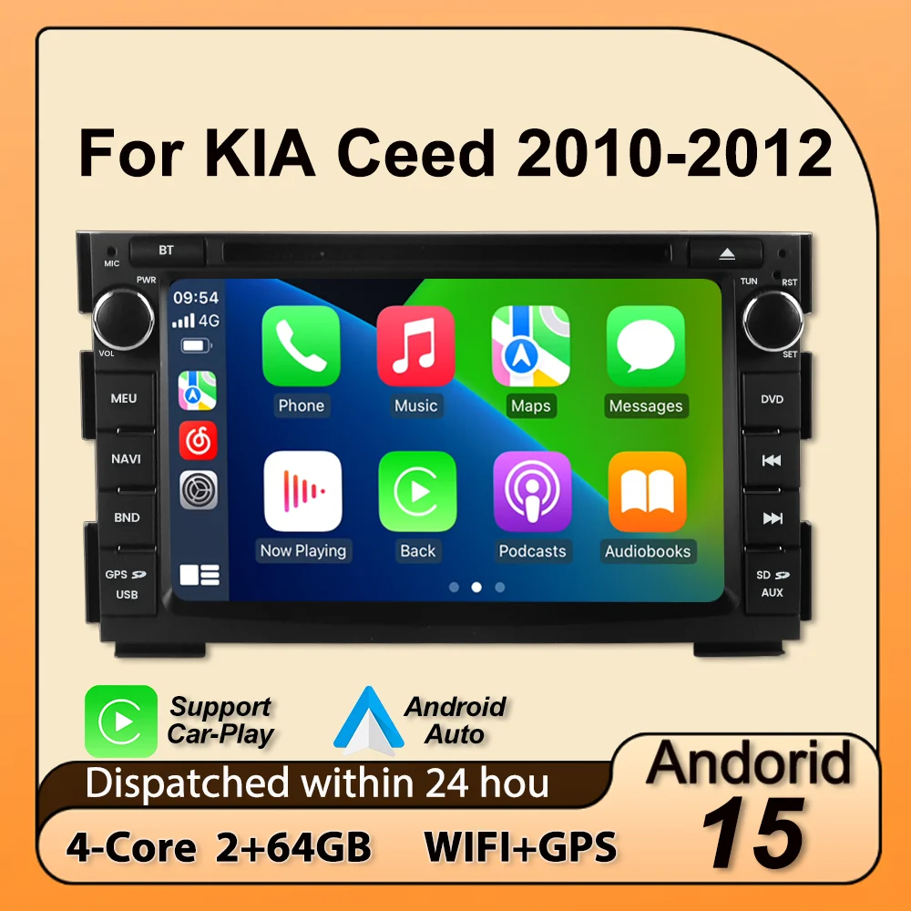 Für Kia Ceed Venga 2010-2016 Android 15 64G 2 Din 7 zoll Auto Radio Carplay Zentrale Multimedia player Intelligente auto audio system Image