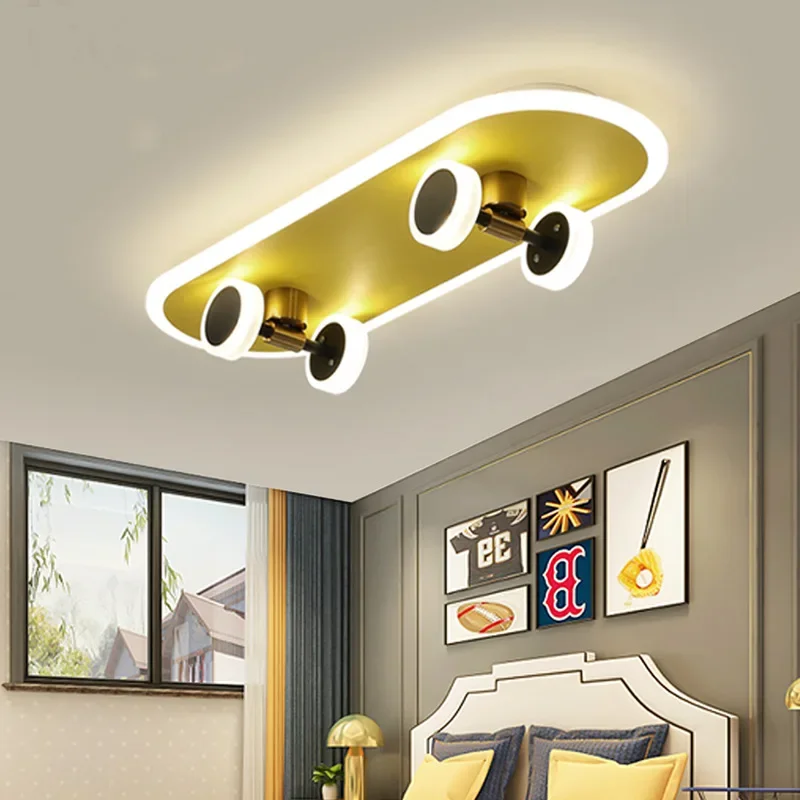 Nordic LED Decke Licht Kreative Neue Designer Kinderzimmer Beleuchtung Moderne Junge Mädchen Wohnzimmer Schlafzimmer Skateboard Dekor Lampe