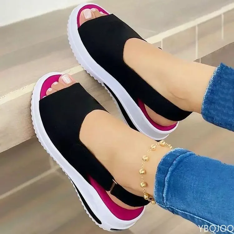 Frauen Schuhe Sommer neue Atmungsaktive Keile Turnschuhe Schuhe Frauen Plus Größe Schuhe Frauen Trainer Flache Vulkanisieren Schuhe Sport Sandalen