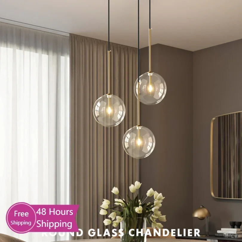 Blase Glas Ball Anhänger Beleuchtung für Schlafzimmer Nacht Küche Esszimmer Badezimmer Hängen Lichter Dekoration Lampe Decke Led