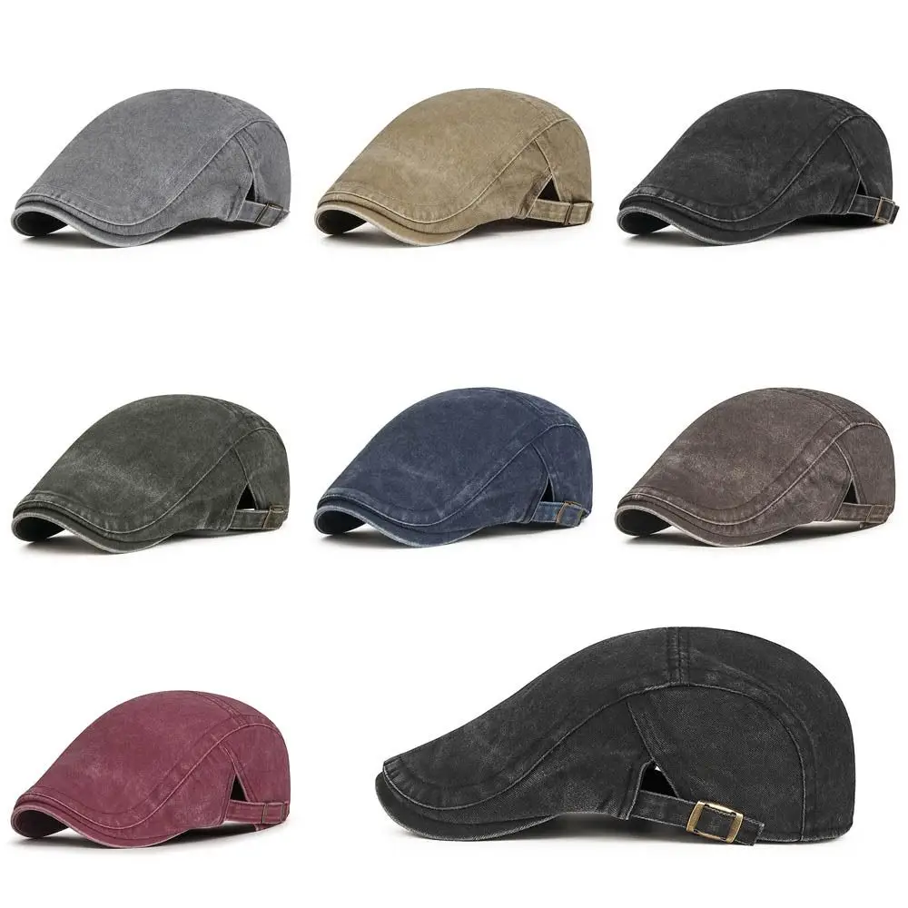 Lässige Retro-Denim-Baskenmütze, verstellbare Baumwoll-Newsboy-Mütze, Bäcker-Schirmmütze, Malermütze für Mädchen Image
