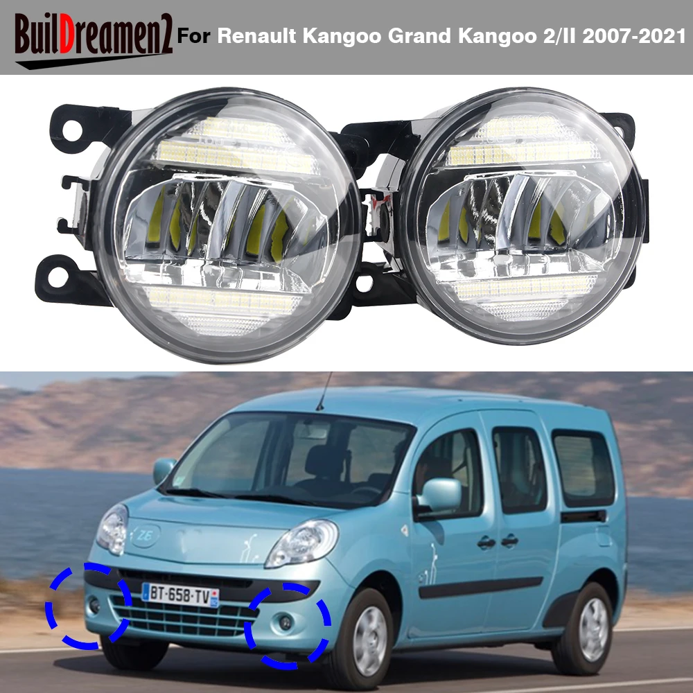 2 Stück 30 W Auto Canbus LED Nebelscheinwerfer Tagfahrlicht DRL Zubehör H11 für Renault Kangoo Grand Kangoo 2/II 2007–2021 Image
