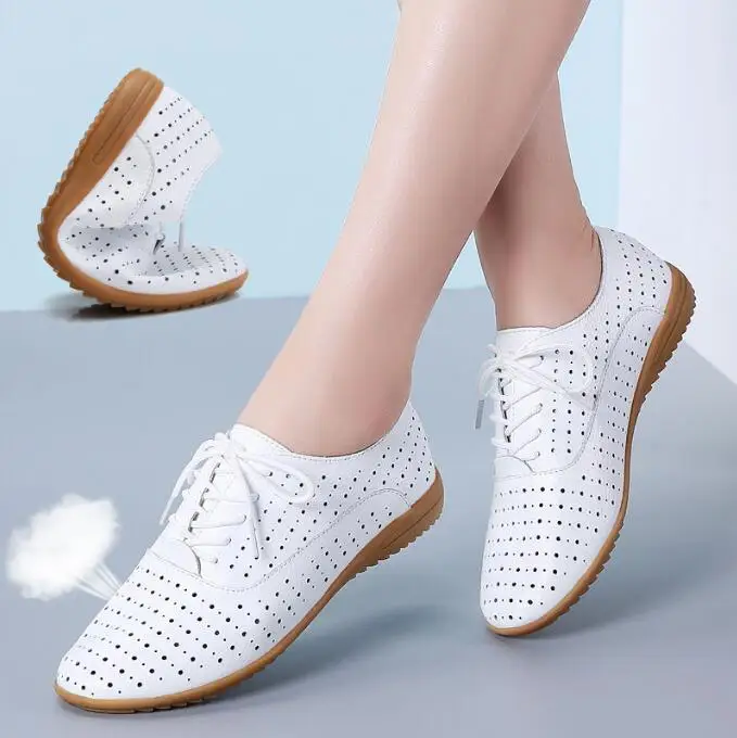 Echtes Leder 2024, Sommer-Loafer für Damen, Freizeitschuhe, Mokassins, weiche spitze Zehen-Damenschuhe, flache Schuhe für Damen, Weiß