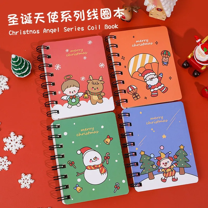 Niedliches Geschenk-Weihnachtsspulenbuch für Studenten, tragbarer Nachrichtennotizblock, hoch aussehende Weihnachtsatmosphäre, Lernbriefpapier, Image