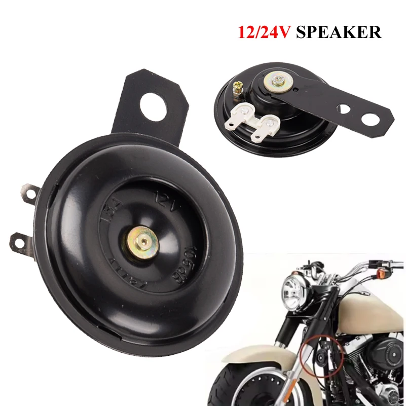 Universelles Motorrad-Elektrohupe-Set Wasserdichter Runder Lautsprecher Laute Elektrohupe Geeignet für Fahrrad Roller 12V 24V 105dB Image