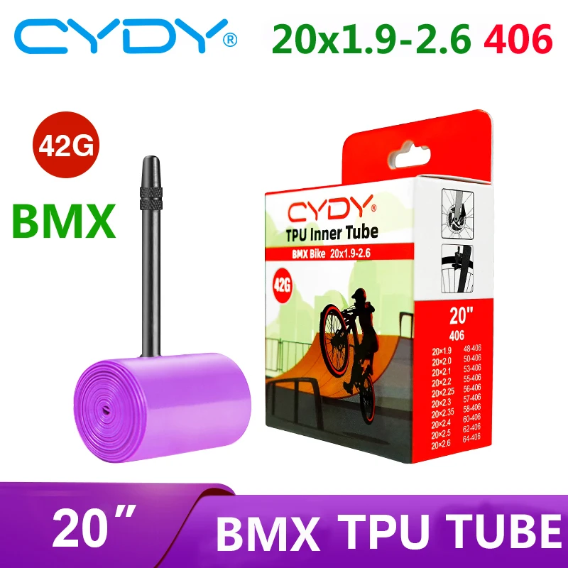 42g CYDY TPU Fahrradschlauch Kamera 20" 406 20x1,9 2,0 2,1 2,2 2,25 2,3 2,35 2,4 2,5 2,6 Ventil 45mm pneu BMX Fahrradreifen Reifen