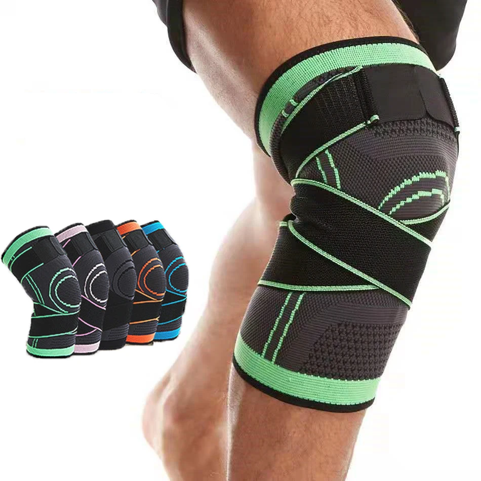 Schnür-Druck-Sport-Strick-Knieschützer, Kniescheibenschutz, Laufen, Basketball, Mountainbike, Badminton, Knieschützer Image
