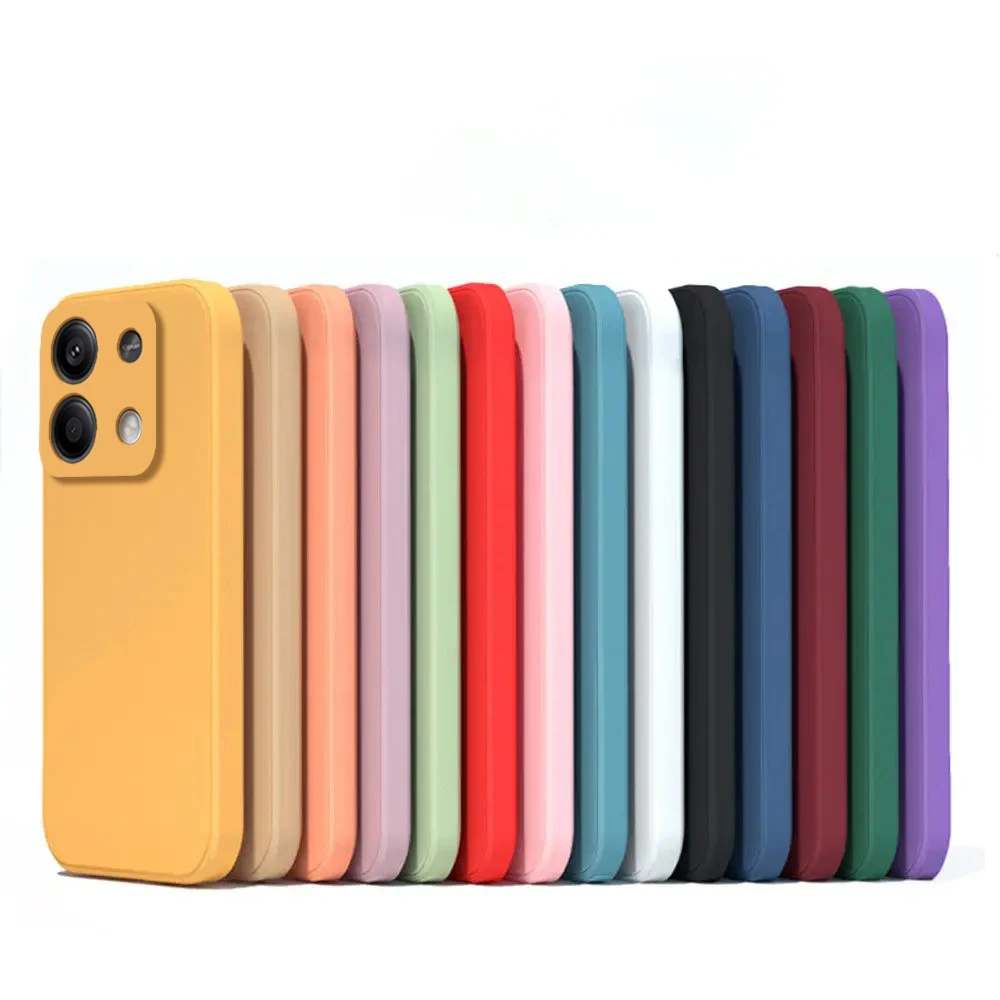 Original quadratische Flüssigsilikon-Handyhüllen für Xiaomi Redmi Note 13 14 Pro Note 14 Pro + Note 13 Pro Plus 5G stoßfeste Rückseite Image