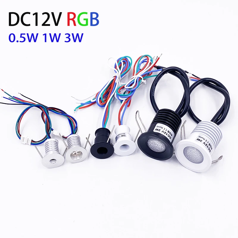 12V Mini LED RGB 0,5W 1W 3W Innenraum-Sternenlicht Einbaustrahler Downlight Bühnen-KTV-DJ-Deckenraum-Dekor Farblampe