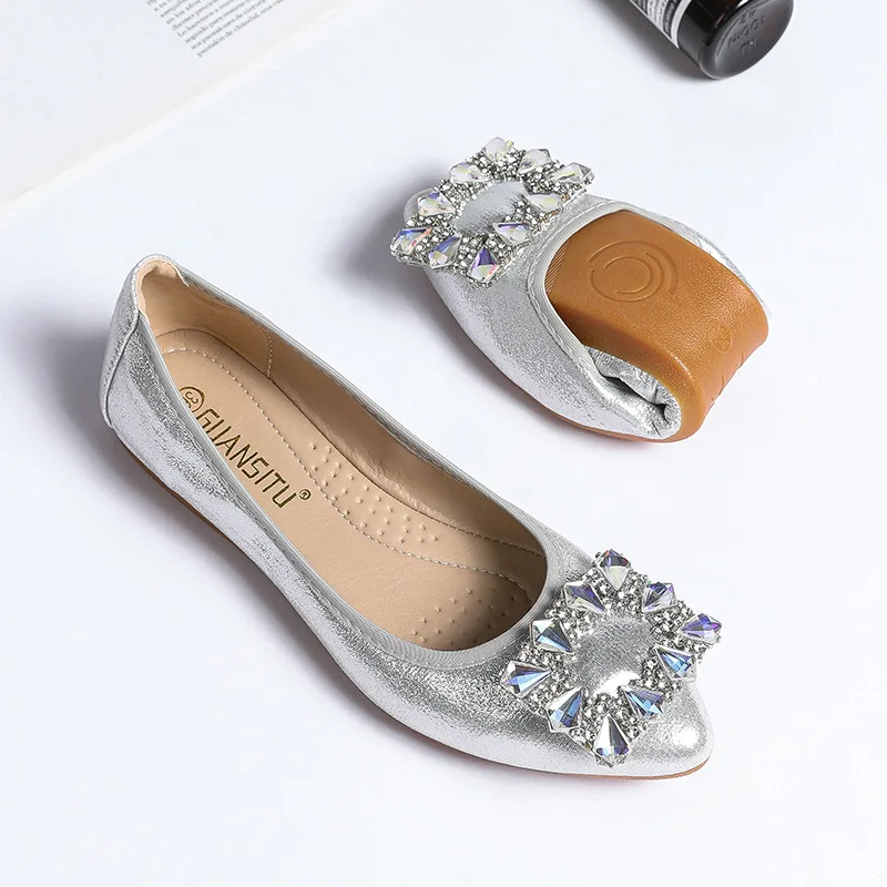 Flache Damenschuhe zum Hineinschlüpfen, modische Damen-Loafer, atmungsaktive Ballerinas für Damen, große Größe 43, 44, 45, WSH4830
