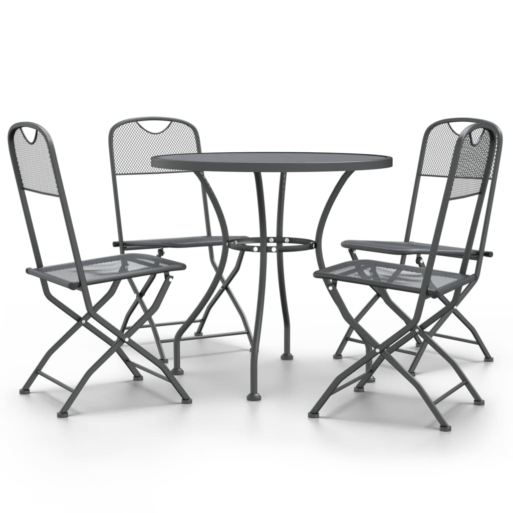 vidaXL 5-tlg. Garten-Essgruppe Streckmetall Anthrazit Image
