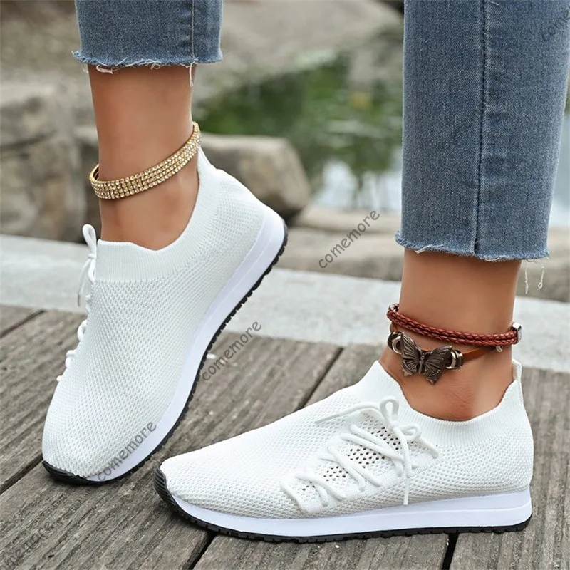 Comemore Frauen Casual Vulkanisieren Schuhe Mode Atmungsaktive Mesh Flachen Boden Schuhe für Frau Weiße Turnschuhe Frühling Tenis Feminino