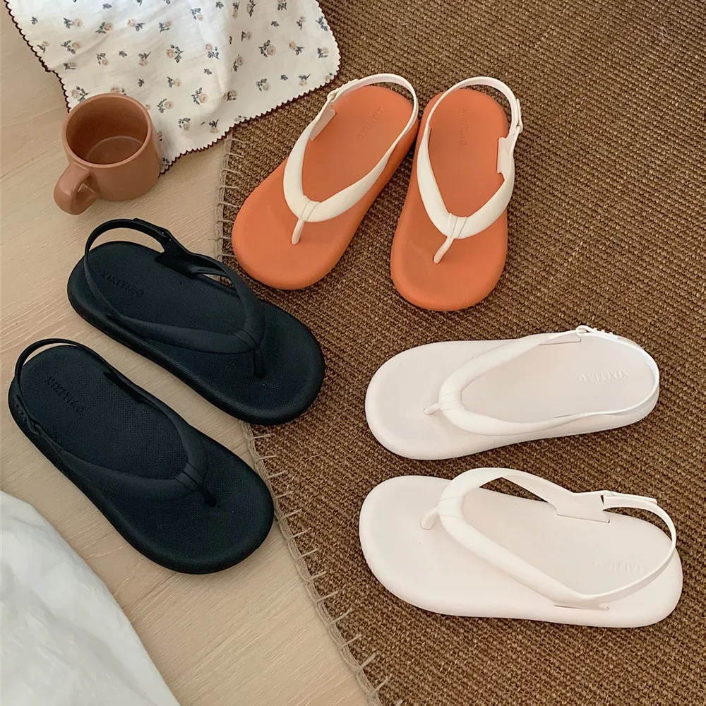 Neue Sommer-Damenpantoffeln, Modische Einfache Outdoor-Damen-Flip-Flops, Flache Rutschfeste Damenschuhe, EVA-Sandalen, Universell Einsetzbar