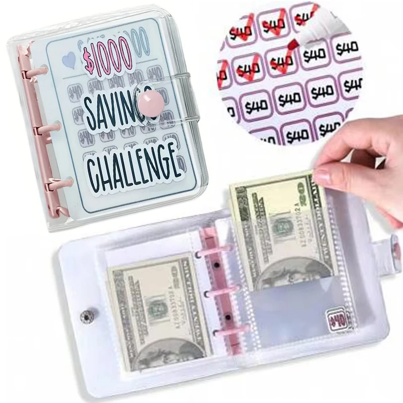 Geld-Spar-Challenge-Ordner, Geldspar-Ordner, Spar-Challenges Mini-Buch mit Umschlägen, Umschlag-Spar-Challenge Image