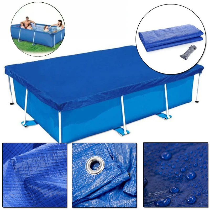 Schwimmen Pool Abdeckung Rechteckige Wasserdichte Staubdicht Garten Outdoor Pool Badewanne Abdeckungen Blase Film Decke Zubehör Pool Abdeckung Image