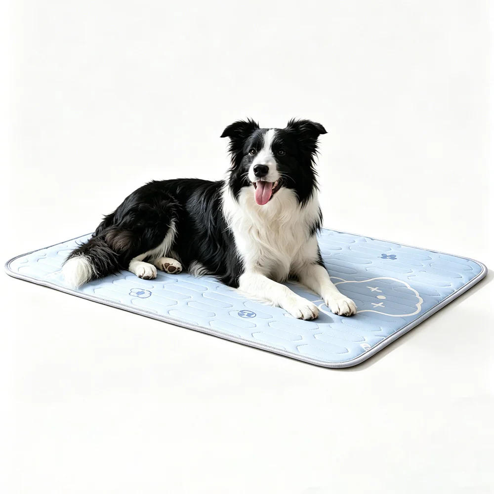 Hundekühlmatte, waschbare Hundematte aus Latex, wiederverwendbare Hundetrainingsmatte für kleine, mittelgroße und große Hunde, atmungsaktive Schlafmatte für Haustiere im Sommer Image