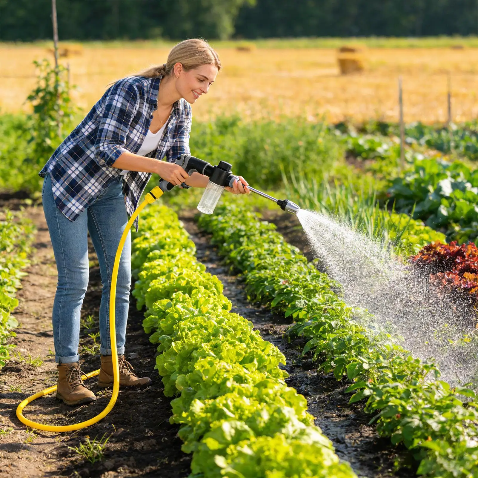 Verstellbare Schaum-Autowaschdüse Hochdruck-Gartenschlauchdüse für Autopflege, Haus, Wohnmobil, LKW, Boot, Motorrad, Terrasse, Garten Image