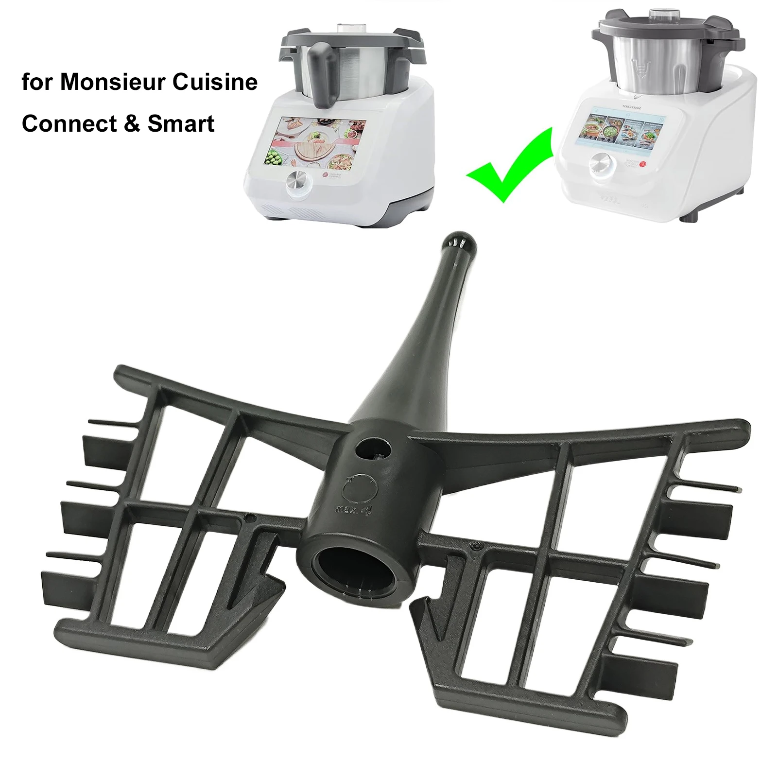 Schmetterlingsförmiger Rührbesen als Ersatz, kompatibel mit Monsieur Cuisine Connect Smart Edition zum Rühren von Sahne und Eiweiß Image