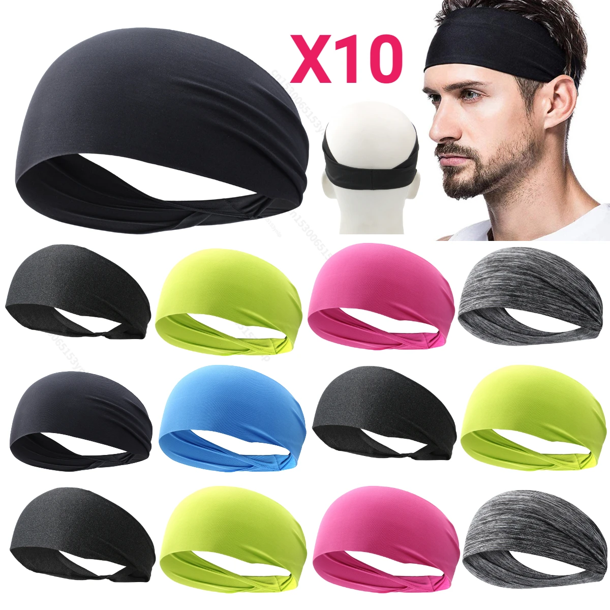 Ultra dünnes Sports chweißband für Outdoor-Sport Laufen Yoga Stirnband atmungsaktiv super saugfähig Schweiß Stirnband weiches Haar Kopfband Image