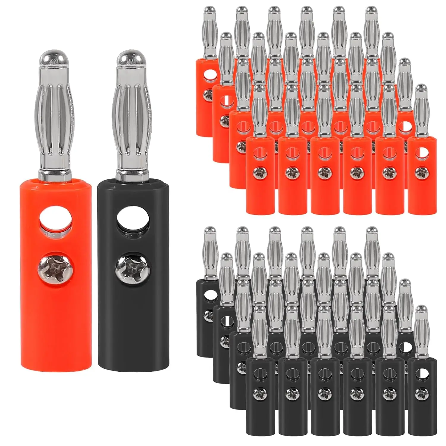 50 Stück 4mm Bananenstecker Audio-Lautsprecherkabel-Verbinder Bananenstecker-Anschlüsse Männliche Audio-Lautsprecherkabel-Steckverbinder Image