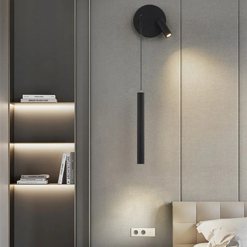 Lampada da parete da comodino Lampada da parete nordica minimalista per soggiorno Lampada da parete Lampada spot Luce di lusso LED moderna Lampada a sospensione piccola per camera da letto