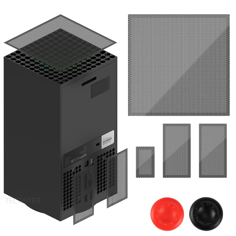 Anti Dust Filter Cover For Xbox Series X Console Cooling Fan Dustproof Cover Thumbstick Grip Caps For Xbox Series X Accessories