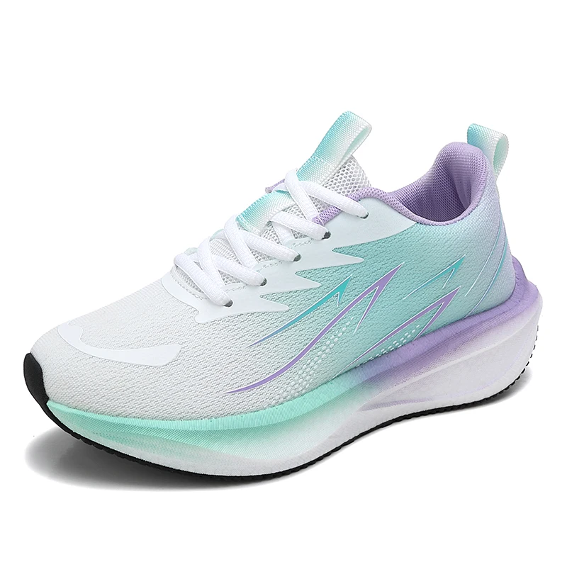 Leichte, stoßdämpfende Laufschuhe mit Carbonplatte für Damen, neue Frühlings- und Sommermodelle, atmungsaktive, professionelle Sport- und Freizeitschuhe aus frischem Mesh Image