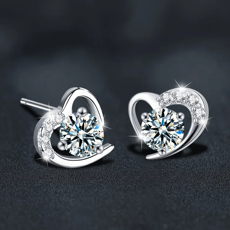 925 Sterling Silber Ohrringe mit Zirkonia-Blume für Damen Hochzeitsschmuck Elegante Damenaccessoires Mode Image