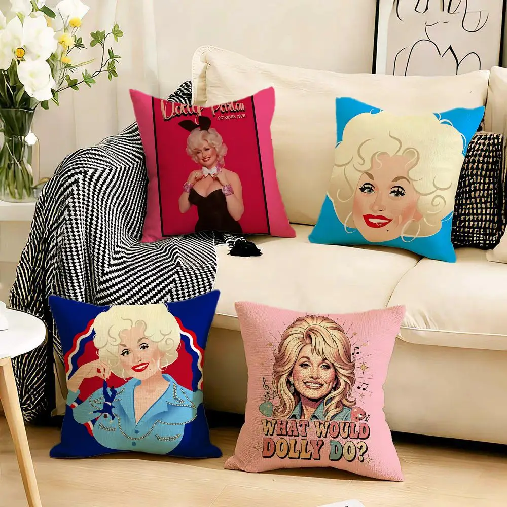Klassischer D-Dolly PartonS Kissenbezug, 4 Stück, weiche Leinen-Kissenbezüge 40x40 45x45 für Sofa, Heimdekoration Image